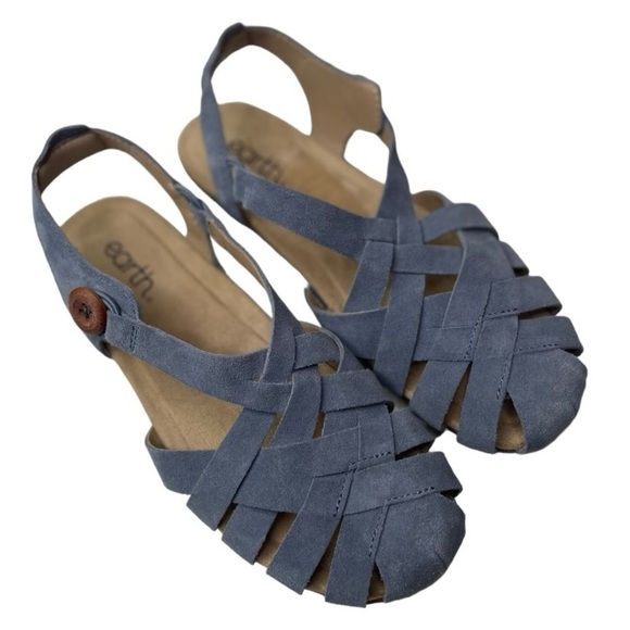 Earth Women’s Belita Blue Suede Slingback Sandals - Picture 9 of 10